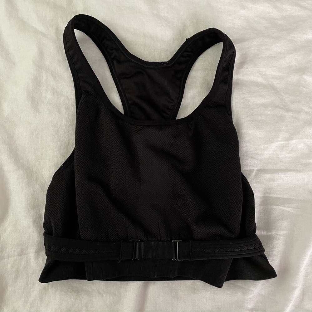 Patagonia XL black sports bra top open back strap